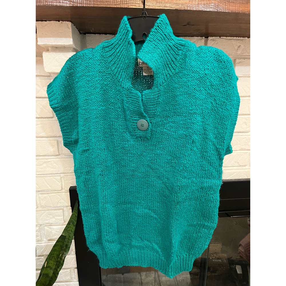 Vintage Sleeveless 80's Sweater Top by Cristina **sz Med**
